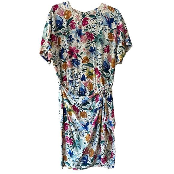 VTG Maggy London by Kenneth Nolan Silk Wrap Dress Size 12 Floral Multicolor - Picture 1 of 6